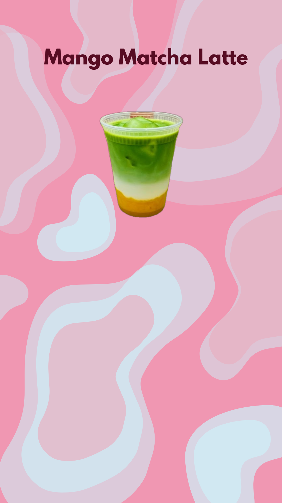 Colourful iced matcha drink